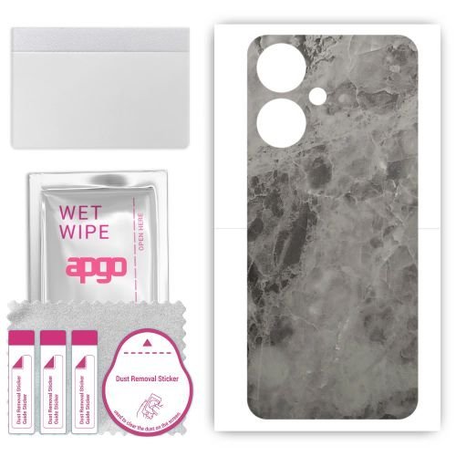 folia naklejka skórka strukturalna na TYŁ do Xiaomi Poco F6 - Marmur Czarny - apgo SKINS