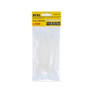 Inne mocowania - Opaska zaciskowa 2.5 x 100 mm biała nylon 100 szt. Drel - miniaturka - grafika 1