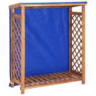 vidaXL Wiata na drewno opałowe, 105x38x118 cm, lite drewno akacjowe vidaXL - Akcesoria kominkowe - miniaturka - grafika 1