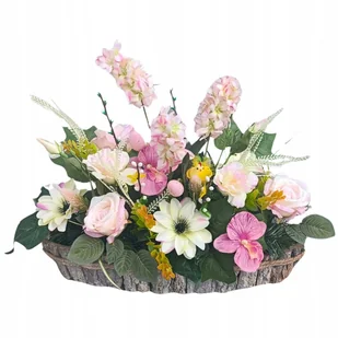 STROIK NA CMENTARZ DO DOMU Wiosenna kompozycja Długa donica Hiacynty - Sztuczne kwiaty - miniaturka - grafika 1