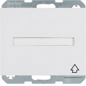 Gniazdka elektryczne - K.1 Berker Gniazdo SCHUKO z samozamykającą się pokrywą i polem opisowym, samozaciski, biały - miniaturka - grafika 1