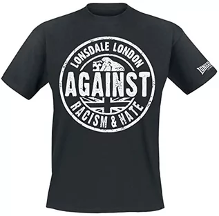 Koszulki męskie - Lonsdale Against Racism męska koszulka z długim rękawem, czarny, XL - grafika 1