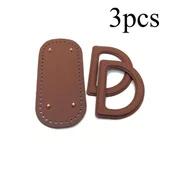 Rękodzieło - TEMU Zestaw 3 szt. ręcznie robionych toreb z syntetycznej skóry z uchwytami typu D-line, wytrzymałe dno, kolorów do wyboru, idealny dla miłośników - miniaturka - grafika 1