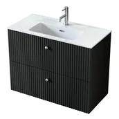 Szafki łazienkowe - Szafka łazienkowa pod umywalkę Uptrend Panarea 80 cm czarny mat 005-SU80-03 - miniaturka - grafika 1