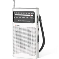 Radia - Radio przenośne, radio AM(MW)/FM zasilane bateryjnie, tranzystorowe radio kieszonkowe, miniaturowe radio przenośne – białe - miniaturka - grafika 1