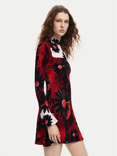 Desigual Sukienka codzienna Nantes Lacroix 24WWVK29 Czerwony Slim Fit - Sukienki - miniaturka - grafika 1