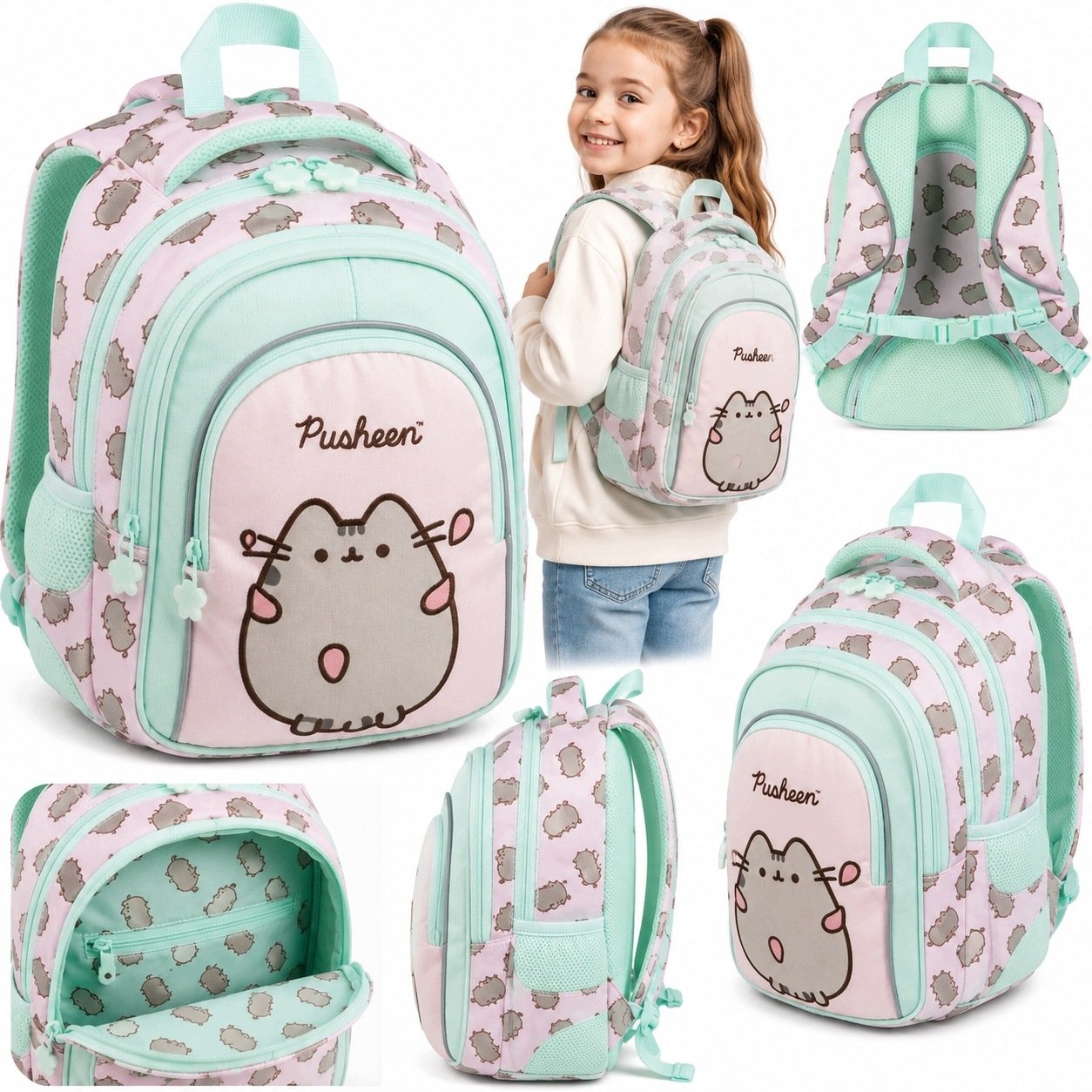 Plecak Szkolny Tornister Kotek Pusheen Z Kotkiem Dla Dziewczynki Różowy