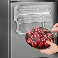 Ręczniki - dozownik folii aluminiowej 3 w 1, magnetyczny uchwyt na ręczniki papierowe, ścienny uchwyt na rolki do kuchni - miniaturka - grafika 1