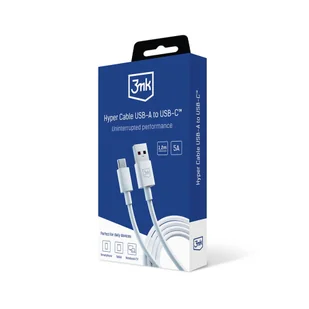 3MK Hyper Cable USB-A to USB-C 5A 60W 1.2m biały/white - Kable - miniaturka - grafika 17