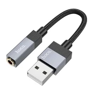 Adaptery i przejściówki - Adapter AUX USB A (męski) do Jack 3,5 mm (żeński) Hoco UPA32D czarny - miniaturka - grafika 1