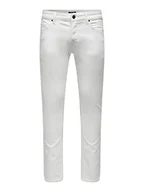 Spodenki męskie - ONLY & SONS Męskie spodnie slim fit, biały, 30W / 34L - miniaturka - grafika 1