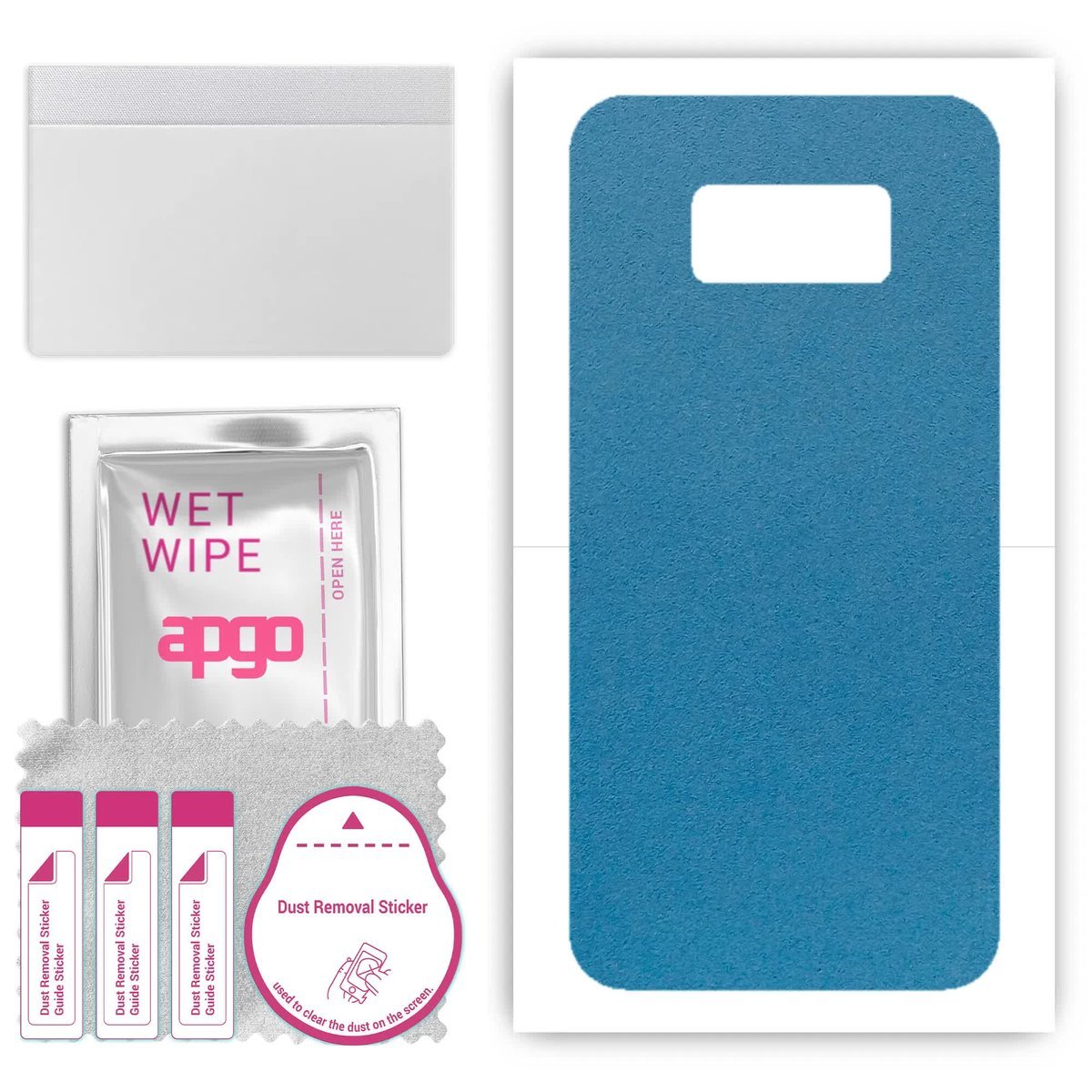 Folia naklejka skórka strukturalna na TYŁ Zamsz do Samsung Galaxy S8 - Zamsz Niebieski - apgo SKINS