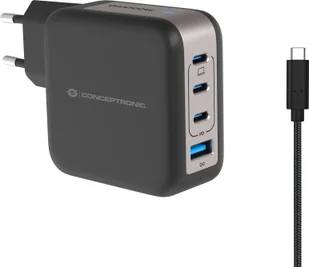 Ładowarka Conceptronic CONCEPTRONIC Ladegerät 4Port 100W,3xUSB-C,1xUSB-A 1.5m sw - Ładowarki samochodowe - miniaturka - grafika 1