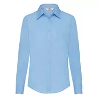 Koszule damskie - Koszula damska z długim rękawem z popeliny Fruit Of The Loom - Mid Blue XL - miniaturka - grafika 1