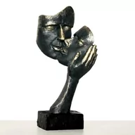 Figurki dekoracyjne - Nowoczesna Figurka Ozdobna - Rzeźba Dekoracyjna Twarze w Dłoni - miniaturka - grafika 1