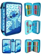 Piórniki - Piórnik szkolny z wyposażeniem trzykomorowy Stitch - miniaturka - grafika 1