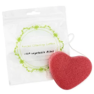 GĄBKA KONJAC DO OCZYSZCZANIA TWARZY SERCE RÓŻOWE - BETTER THAN FOODS 5060691231003 - Akcesoria do oczyszczania twarzy - miniaturka - grafika 1