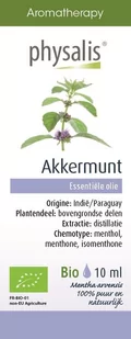 PHYSALIS (olejki eteryczne, soki) OLEJEK ETERYCZNY MIĘTA POLNA (AKKERMUNT) BIO 10 ml - Aromaterapia - miniaturka - grafika 1