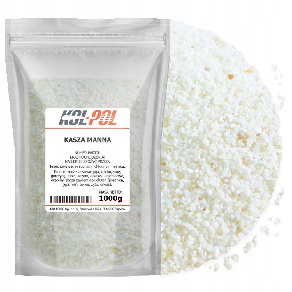 KASZA MANNA 1kg Grysik naturalna kaszka do deserów wysoka jakość Kol-Pol