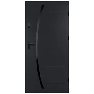 Isoxa Drzwi zewnętrzne stalowe wejściowe Helios Black 68 antracytowe 80 prawe - Drzwi zewnętrzne - miniaturka - grafika 1