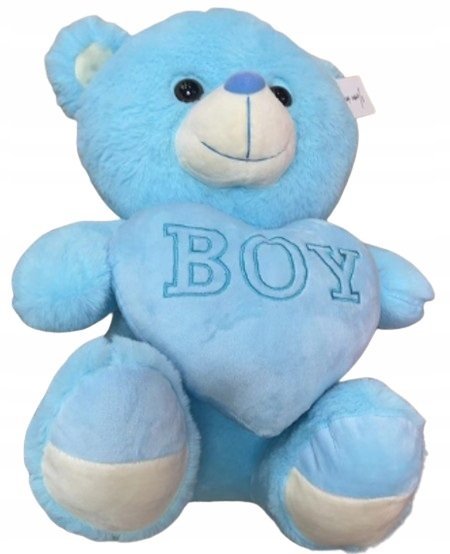 Miś Maskotka Boy Niebieska Serduszko Pluszak Do Przytulania Poduszka