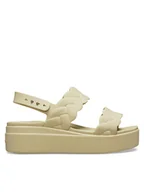 Sandały damskie - Crocs Sandały Brooklyn Woven Upper LW 209977 Beżowy - miniaturka - grafika 1