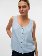 Koszulki i topy damskie - Vero Moda Top w kolorze błękitno-białym - miniaturka - grafika 1