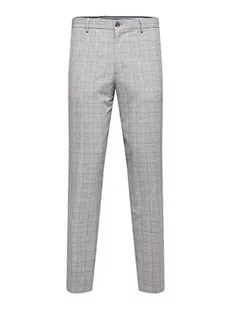 SELECTED HOMME męskie spodnie w kratkę, Light Grey Melange/Checks:Grey, 60 - Spodenki męskie - miniaturka - grafika 1