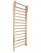 Wyposażenie sportowe i gimnastyczne - Drabinka gimnastyczna drewniana z drążkiem UNDERFIT 240 x 80 cm - miniaturka - grafika 1