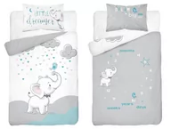Pościel dla dzieci - Detexpol, Maya Moo, Pościel do łóżeczka, bambusowa, Słonik, 100x135 - miniaturka - grafika 1