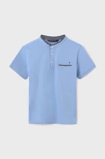 Koszulki dla chłopców - Mayoral polo dziecięce kolor niebieski gładki - grafika 1