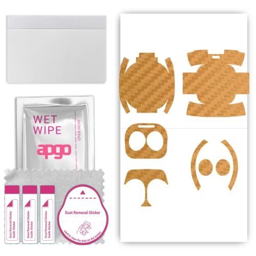 folia naklejka skórka strukturalna na TYŁ+BOKI do Samsung Galaxy Buds 2 - Carbon Złoty - apgo SKINS