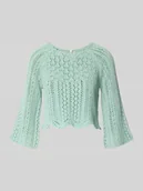 Swetry damskie - Sweter krótki o kroju z mieszanki bawełny model ‘NOLA’ - miniaturka - grafika 1