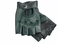 Rękawiczki - Rękawiczki bez palców czarno zielone, brytyjska zieleń wyścigowa - British Racing Green - miniaturka - grafika 1