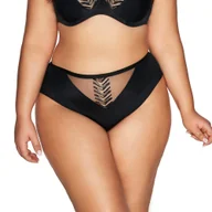 Majtki damskie - Figi damskie z geometrycznym haftem i tiulem AV 2118 czarne S - miniaturka - grafika 1