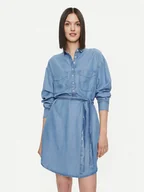 Sukienki - United Colors Of Benetton Sukienka koszulowa 4KHNDV085 Niebieski Regular Fit - miniaturka - grafika 1