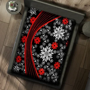 Gruby Koc Akrylowy 160X210 Czerwone Kwiaty 18785 - Koce - miniaturka - grafika 1