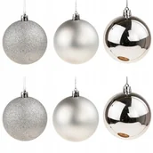 Bombki - Bombki Srebrne Zestaw Bombek Choinkowych 6szt Nietłukące Bombka Na Choinkę - miniaturka - grafika 1