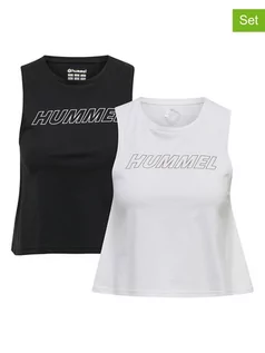Koszulki sportowe damskie - Hummel Topy sportowe (2 szt.) w kolorze białym i czarnym - grafika 1