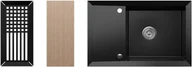 Zlewozmywaki - Zlewozmywak granitowy Kernau KGS Y 6078 1B1D Deep Black Darmowa dostawa od 99 zł! - miniaturka - grafika 1