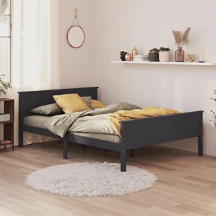 Łóżko z litego drewna sosna szara 160x200 cm - Łóżka - miniaturka - grafika 1