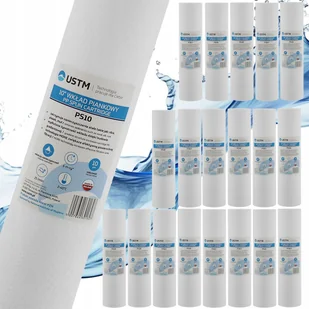 Zestaw piankowych filtrów 10" wkładów do wody USTM 10 mikron 20 szt - Wkłady filtrujące - miniaturka - grafika 1