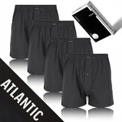 Majtki męskie - BOKSERKI MĘSKIE bawełniane luźne wygodne 4-pack grafitowy Atlantic *L - miniaturka - grafika 1