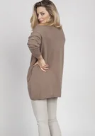 Bluzy damskie - Dzianinowa bluza, SWE169 mocca MKM - miniaturka - grafika 1