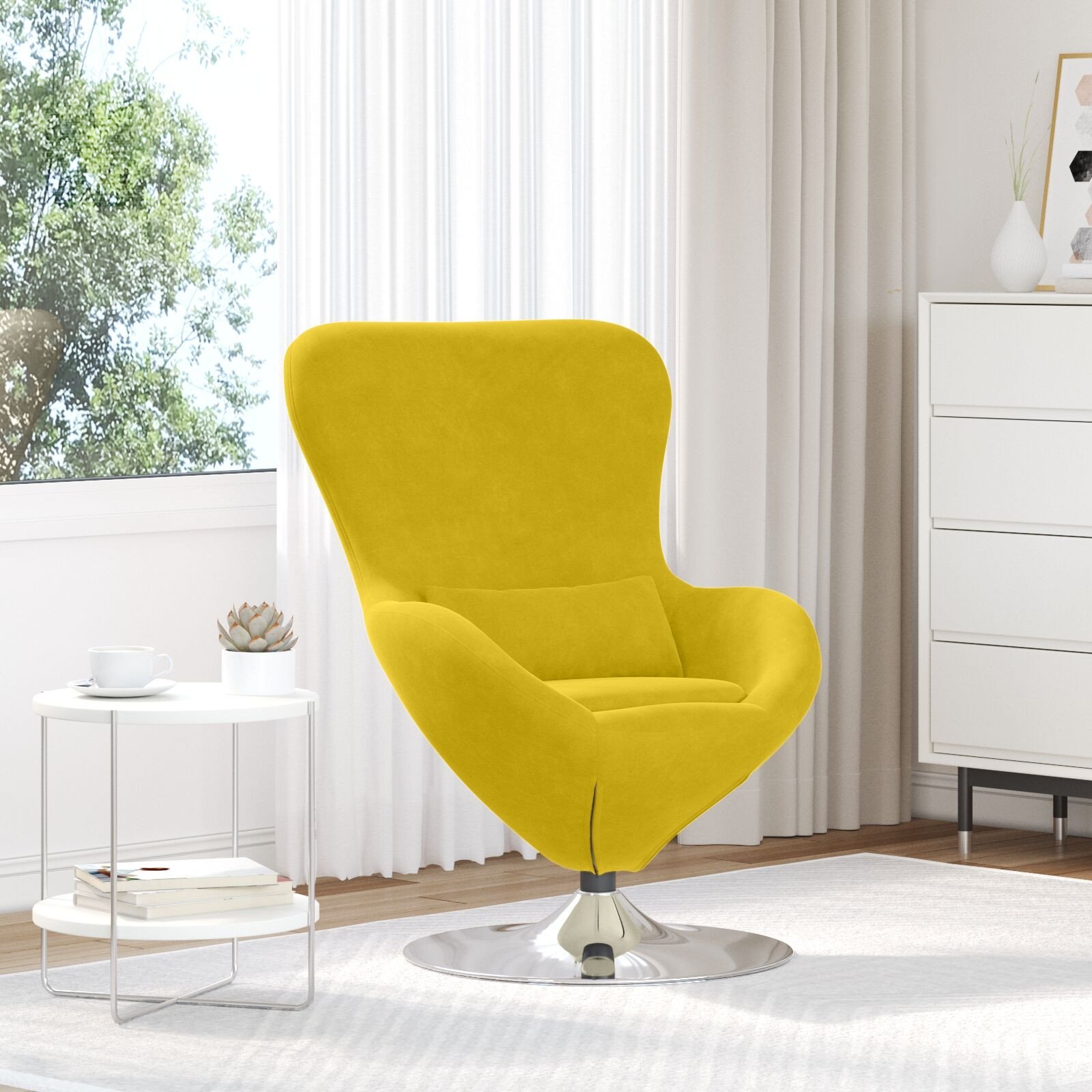 vidaXL Fotele, Fotele Relax i Fotele do Spania Żółty Poliester, Metal
