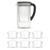 Dzbanki filtrujące - Szklany dzbanek filtrujący Dafi PRISMA LED czarny 6x wkład Unimax - miniaturka - grafika 1