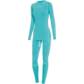 Bielizna sportowa damska - Komplet bielizny damskiej termoaktywnej z bambusowego włókna węglowego Viking Gaja Bamboo 70 turkusowy - miniaturka - grafika 1
