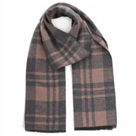 Apaszki i szaliki męskie - Ciepły miły w dotyku szalik męski w kratę SZA-66 beżowy - miniaturka - grafika 1