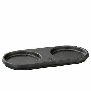 Podstawka na młynki, żeliwo, 20 x 9 cm, na 2 młynki o średnicy do 7,5 cm kod: ZS-036077 - Pojemniki na przyprawy - miniaturka - grafika 1