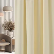 Zasłony - Zasłona na taśmie marszczącej kremowa aksamitna 140 x 280 cm 1 szt. - miniaturka - grafika 1